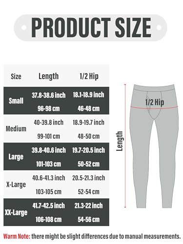 URATOT Men's Thermal Underwear Bottom Fleece Long Johns for Men Soft Warm Base Layer Thermal Pants for Cold Weather