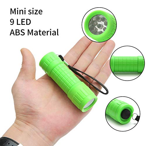 Whaply Mini Flashlight Set, 30-Pack, 9-LED Handheld with Lanyard, Includes AAA Batteries, Multi-Color for Kids, Camping, and Emergencies