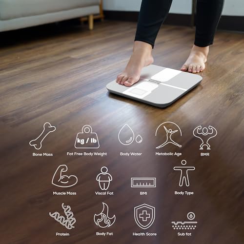 Smart Scale WiFi for Body Weight with ChatGPT Integration,Teton Digital Bathroom Scale Accurately Tracks 15 Body Metrics-B...