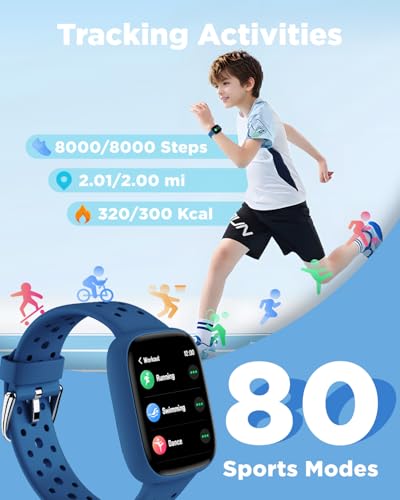 BIGGERFIVE Smart Watch for Kids No APP No Phone Needed, 1.8" Fitness Tracker Watch Pedometer, Heart Rate, Sleep Monitor, I...