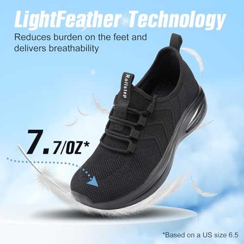 Rollstep Wide Toe Box Shoes Women Extra Wide Width Sneakers Air Cushion Road Running Shoes Ultra Light Tennis Gym Workout ...