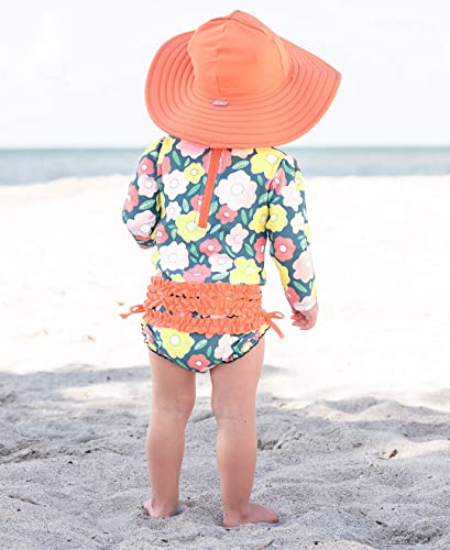 RuffleButts® Baby/Toddler Girls UPF 50+ Sun Protective Wide Brim Swimwear Sun Hat
