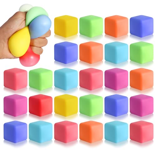 40 Pack Slow Rising Stress Cube Fidget Toys, Squishy Balls Sensory Fidget Toys for Kids Adults, Square Shape Fidgets for C...