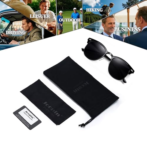 Joopin Vintage Sunglasses Half Frame Sun Glasses Polarized UV Protection Browline Shades for Women Men