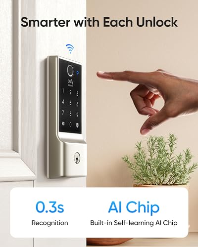 eufy Security Smart Lock C220, Fingerprint Keyless Entry Door Lock, Built-in Wi-Fi, App Remote Control, Front Door Smart D...