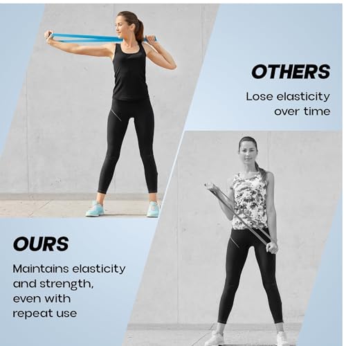 Resistance Loop Exercise Bands Set of 5 with Carry Bag and Workout Guide for Home Fitness Yoga Stretching Physical Therap...