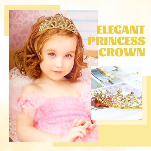 inSowni 8 Pieces Gold Metal Sparkly Rhinestone Princess Tiara Crown Headbands Wedding Birthday Party Prom Headpieces for W...