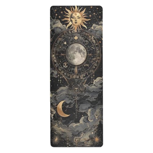 GOODOLD Astrological Pattern Yoga Mat, 71 x 26 Inch Non-slip Yoga Mats Folding Travel Exercise Mat Indoor Outdoor Gym Pila...