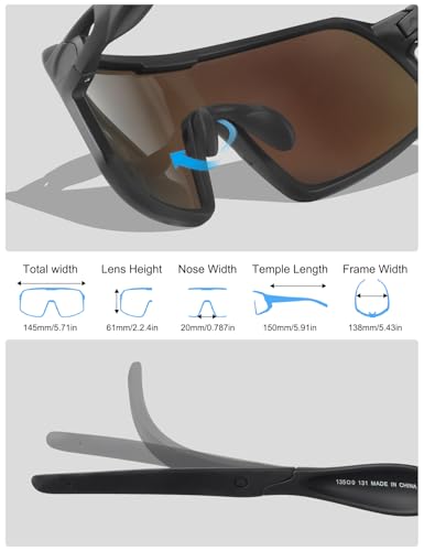 BangLong Polarized Sports Sunglasses for Men Women, UV Protection Sun Glasses for Baseball Running Cycling Fishing