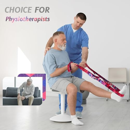 Aozora Yoga Strap Stretching Strap with Loops, Stretch Straps for Physical Therapy, 10 Loops Non-Elastic Exercise Strap fo...