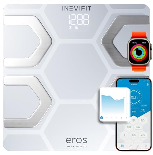 INEVIFIT EROS Bluetooth Body Fat Scale Smart BMI Highly Accurate Digital Bathroom Body Composition Analyzer with Wireless ...