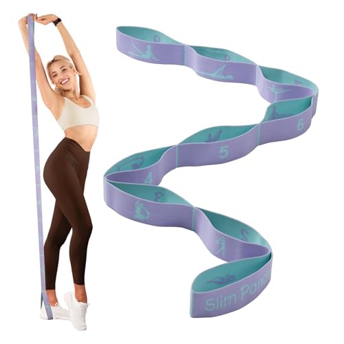 Slim Panda Stretch Strap, Multi-Loop for Physical Therapy,Elastic Yoga Stretching Strap for Dance,Yoga, Pilates & Gymnasti...