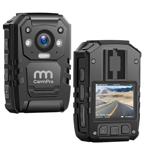 CammPro I826 1296P HD Police Body Camera,128G Memory,Waterproof Body Worn Camera,Premium Portable Body Camera with Audio R...