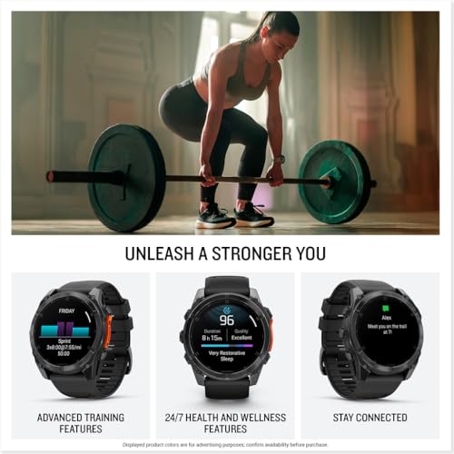 Garmin fēnix® 8 – 51 mm, AMOLED, Premium Multisport GPS Smartwatch, Long-Lasting Battery Life, Dive-Rated, Built-in LED Fl...