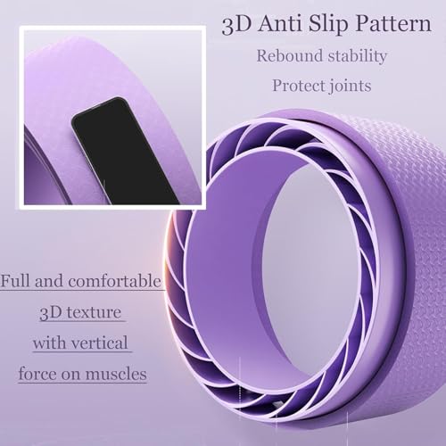 Curve magic wheel：Fit Prop Foam Padded Back Stretcher Wheel with Center Spine Cradle，Yoga Wheel for Improving Yoga Poses, ...