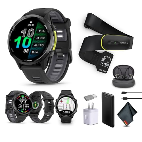 Garmin Forerunner 970 Running Smartwatch, GPS Fitness Smart Watch for Men and Women, Carbon Gray DLC Titanium with Black C...