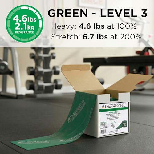 THERABAND Resistance Band 25 Yard Roll, Non-Latex Professional Elastic Stretch Bands for Upper & Lower Body Exercise Worko...