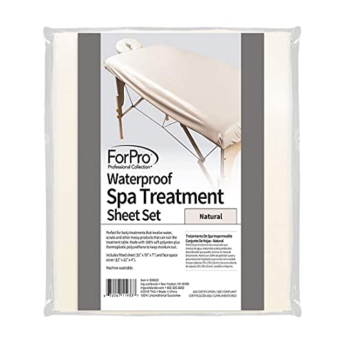 ForPro Professional Collection Waterproof Massage Table Cover, Protective Spa Treatment Sheet Set for Massage Tables, Mach...