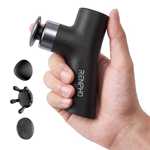 RENPHO Micro One Super Mini Massage Gun for Women, Portable Travel Massager for Muscle Relief, 4-Speed Percussion Massage ...