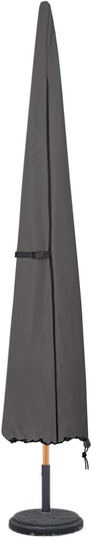 ULTCOVER Patio Parasol 600D Waterproof Outdoor Market Umbrella Cover - Fits Market Umbrella 7-10 Feet, Black
