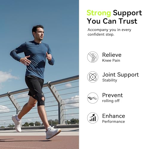 Plus Size Knee Brace with Side Stabilizers & Patella Gel Pads for Men & Women, Adjustable Knee Support for Knee Pain, Inju...