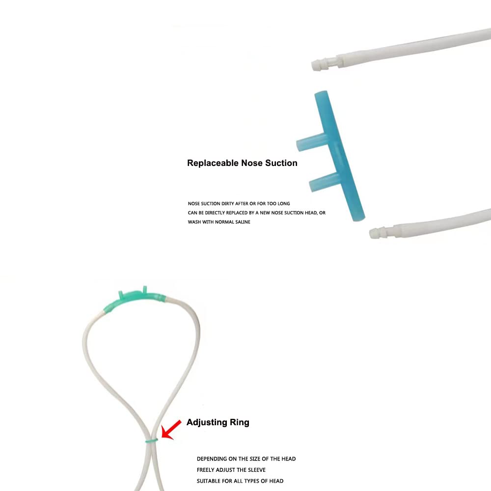 Vogvos 7FT Standard Nasal Cannula Tubing Soft Silicone Tube for Various Machine with Y-Shape Tee Connector and Nasal Suction Head-1 Pack