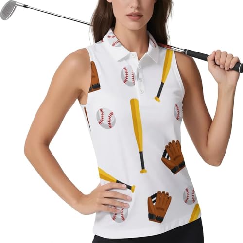 Huryilo Baseball Softball Ball Womens Golf Shirts Golf Polo Workout Shirt Athletic Tops
