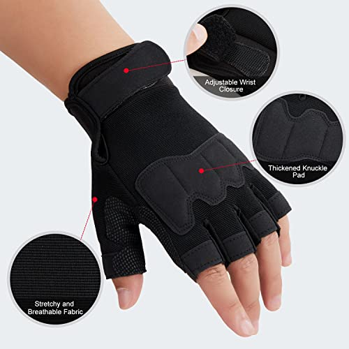 FIORETTO Fingerless Gloves for Airsoft Shooting Half Finger Hunting Hiking Cycling Driving Motorcycle Climbing Work Gloves...