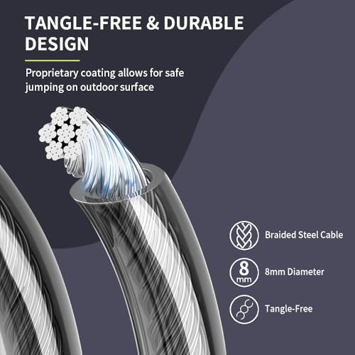 Hererope Weighted Jump Ropes for Men & Women, 1/2 LB Jump Rope Weighted With Ball-bearing, No-Slip Grip, Durable Steel Cab...