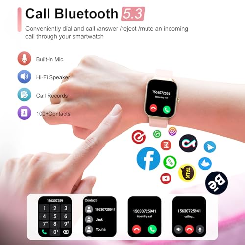 Smart Watch for Men Women Answer/Make Calls, 1.96" HD Fitness Watch with Heart Rate Monitor Sleep Monitor, 113+ Sports Act...