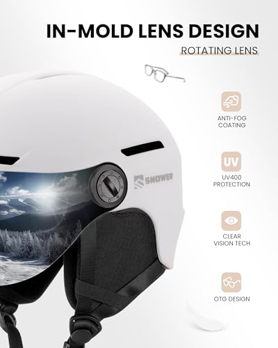 SNOWER Ski Helmet with Goggles, 2-in-1 Snowboard Helmet and Visor Goggles Combo - Adjustable Fit & Ventilation System - Sn...