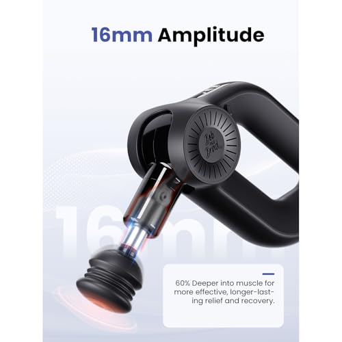 BOB AND BRAD D6 Pro Plus Massage Gun with Heat, Deep Tissue Percussion with 16mm Amplitude, Professional Muscle Massager G...