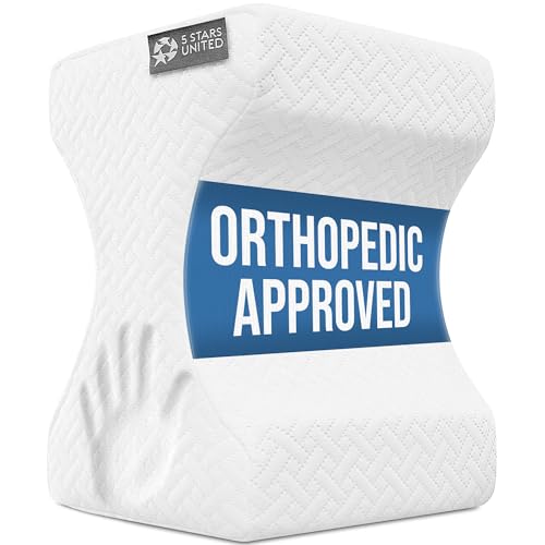 5 STARS UNITED Knee Pillow for Side Sleepers - Hip Pain Relief, Memory Foam Leg Cushion for Side Sleeping - Between Legs P...