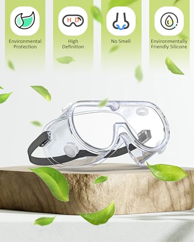 EinKau Anti-Fog Indirectly Vented Lab Safety Goggles Over Glasses