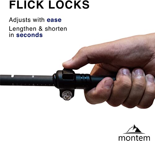 Montem Ultra Strong Trekking, Walking, and Hiking Poles - One Pair (2 Poles) - Collapsible, Lightweight, Quick Locking, We...