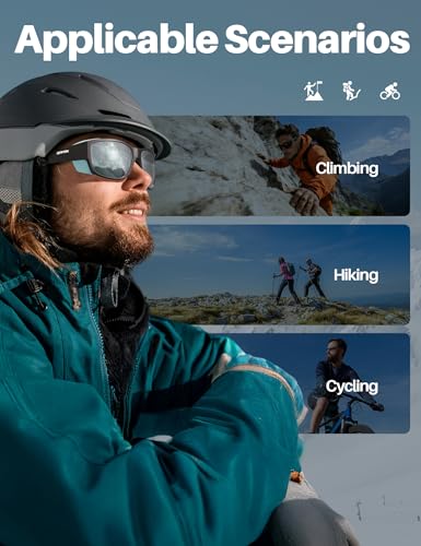 DEAFRAIN Sport Polarized Sunglasses for Men Women with Removable Side Shield for Hiking Skiing Climbing Glasses UV Protection