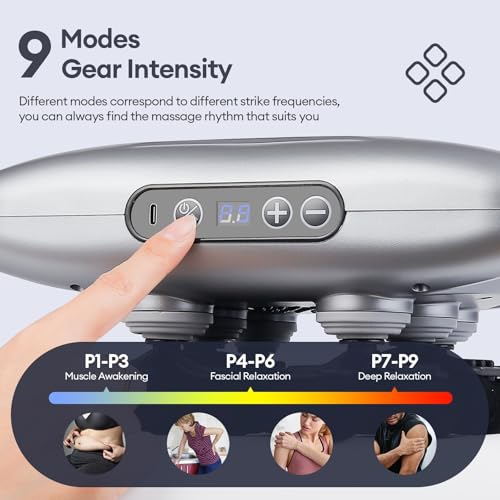Massage Gun, 28 Head Foot Back Neck Shoulder Massager with 9 Adjustable Multi-Modes & Intensities, Fascia Gun for Athlete...