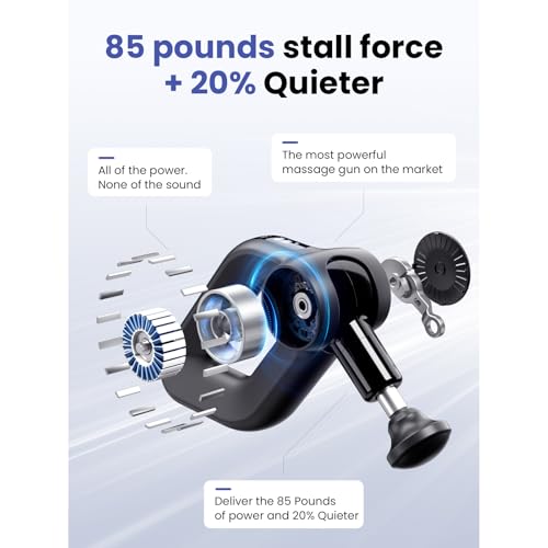 BOB AND BRAD D6 Pro Plus Massage Gun with Heat, Deep Tissue Percussion with 16mm Amplitude, Professional Muscle Massager G...