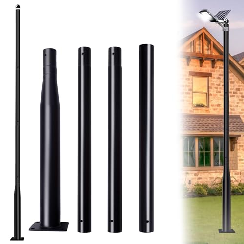 YuLuoXiang 13Ft Tall Street Light Pole for Outside, Galvanized Steel Solar Street Lamp Post Perfect for Outdoor Lights Ext...