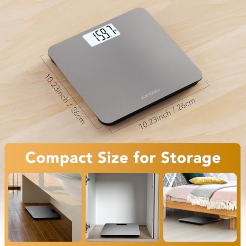 ZOETOUCH Bathroom Scale for Body Weight Digital Weighing Machine with Backlit LCD Display, Most Accurate Bath Scale for Pe...