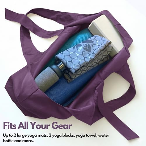 Yogiii Yoga Mat Bag | The ORIGINAL YogiiiTotePRO | Large Yoga Mat Bag or Yoga Mat Carrier with Side Pocket | Yoga Bag Fits...