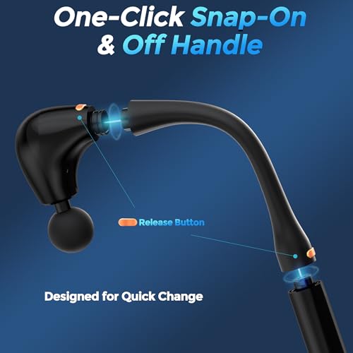 Binxalin 2-in-1 Detachable Massage Gun Deep Tissue with Extension Handle, Back Massager for Pain Relief, Ergonomic Portabl...