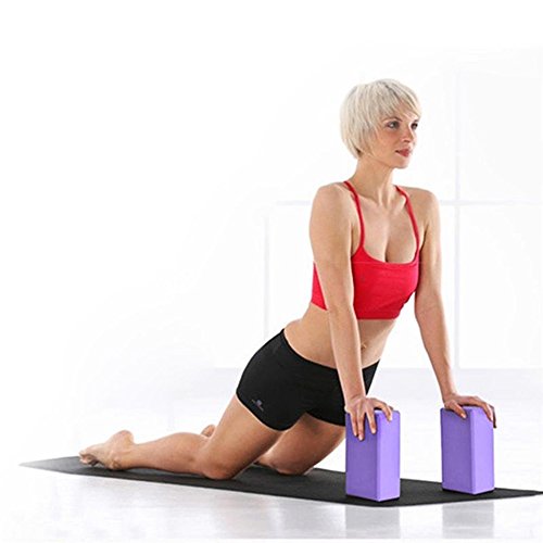 Yoga Block (Set of 2) - EVA Foam Block Soft Surface Foam Bolster Pillow Cushion Exercise Gym Training Pilates Meditation