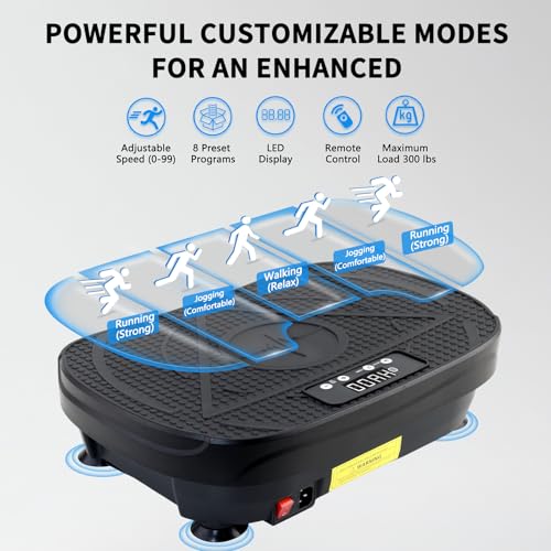 Homesy Vibration Plate Exercise Machine, Vibrating Plate for Lymphatic Drainage, Full Body Shake Platform Board for Home F...