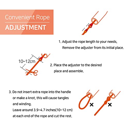 Skipping Jump Rope for Fitness Workout - Light Weight, Adjustable, Tangle Free, Excellent line control for Cardio Boxing, ...