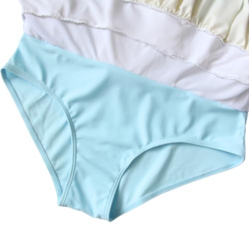 Girls Kids Bathing Suits Polka Dot Simplified/Long Sleeve Daisy Beach Sport 1-Piece Swimsuit(FBA)
