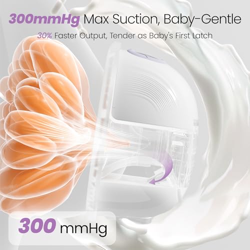 Breast Pump Hands Free, Wearable Breastfeeding Pump with 4 Modes & 9 Levels, Portable Electric Breast Pump, Strong Suctio...