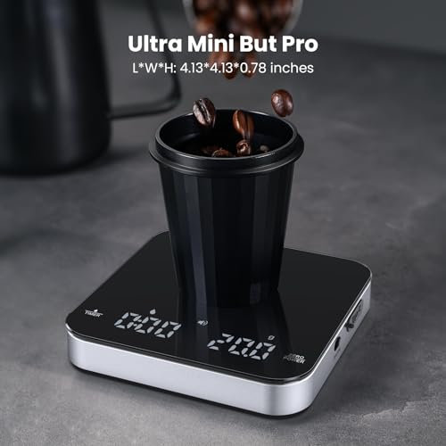 Maestri House Mini Coffee Scale with Timer, USB-C Rechargeable Espresso Scale, 2kg/0.1g Accurate Scale for Espresso and Po...