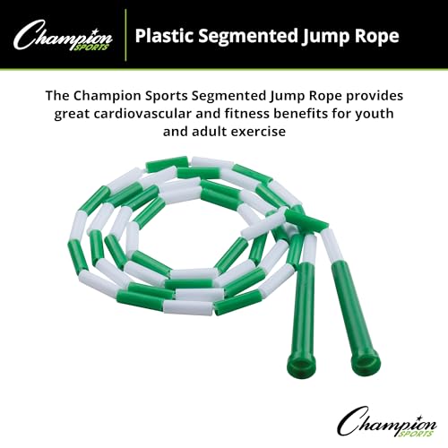 Champion Sports Plastic Segmented Jump Ropes – 7 to 16 ft Lengths – Fun, Durable Ropes for All Ages, Available in Multiple...