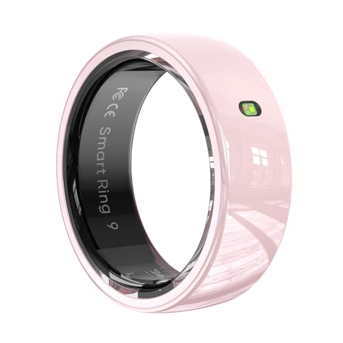 SM SEVENMORE Smart Ring Health Fitness Tracker for Women, Pink Ceramic (#10)
